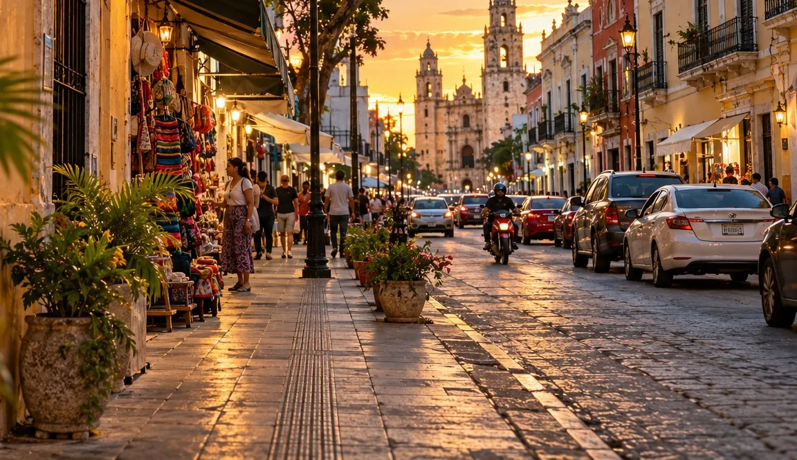 Photo of a street in Mérida.